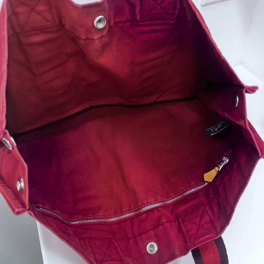 Hermes red canvas 👜 tote. - Picture 4 of 9